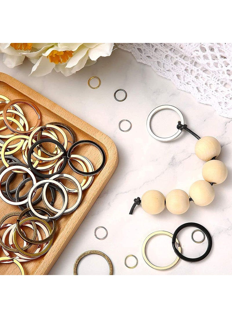DIY Crafts DIY DIYC-12743 Crafts Keychain Rings Set Including Choice Colors Flat Split Key Chain Rings and Open Jump Rings for Home Car Keys Attachment, Arts Crafts and Belt Lanyards (100 Pcs, Gold)  - Image 3