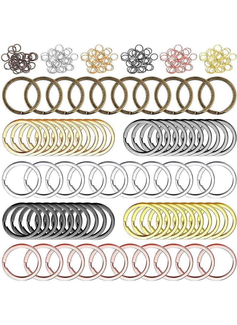 DIY Crafts DIY DIYC-12743 Crafts Keychain Rings Set Including Choice Colors Flat Split Key Chain Rings and Open Jump Rings for Home Car Keys Attachment, Arts Crafts and Belt Lanyards (100 Pcs, Gold)  - Image 1