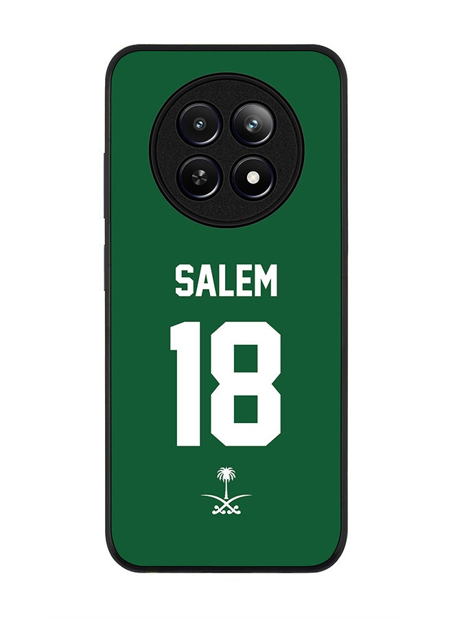 Stylizedd Rugged Black edge case for Realme 12 / Realme 12x, Slim fit Case Flexible TPU Gel Thin Cover - Football Team - Saudi Arabia, Player Name - Salem - Image 1