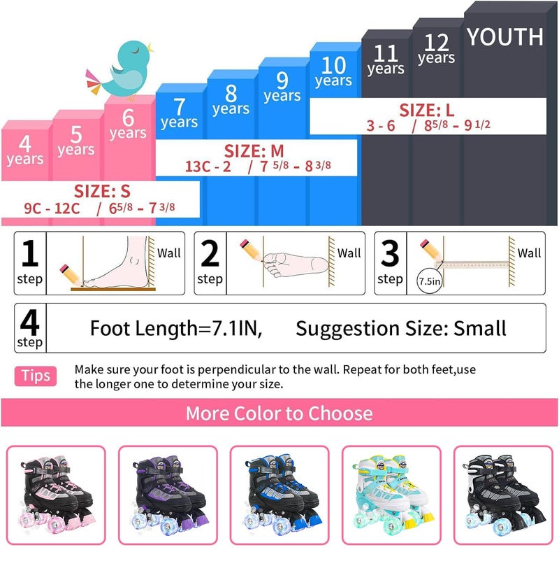 Nattork Kids Roller Skates for Boys, Blue Adjustable Rollerskates with Light Up Wheels for Teens Youth Ages 6-12 10 11 12, Beginners Outdoor Sports, Best Birthday Gift for Kids - Image 5