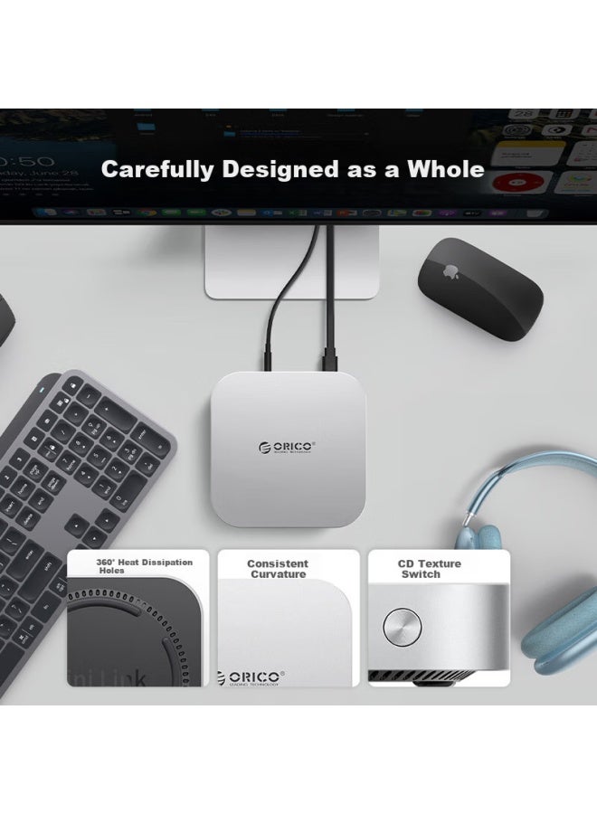 Orico Orico Hard Drive Enclosure Expansion Dock For Macmini M4, Storage Expansion M.2/Sd/Tf Interface, 40Gbps Speed, Compatible With Thunderbolt 4/3-Minilink - Image 2