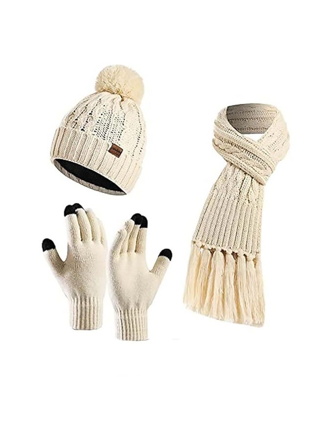 jaexest Cold Weather Outdoor Warm Set - Unisex Knit Beanie, Touchscreen Gloves, and Long Scarf - Image 1