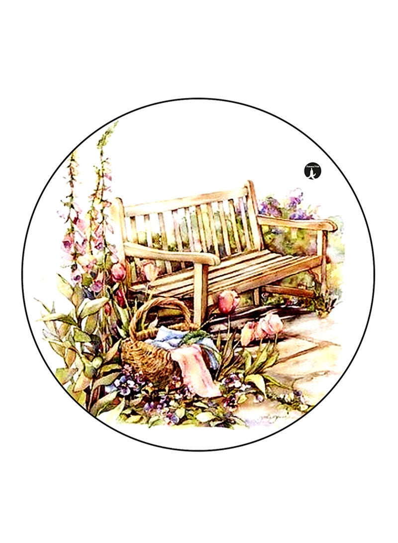 RKN Vintage Art Printed Mouse Pad  Round  Multicolour