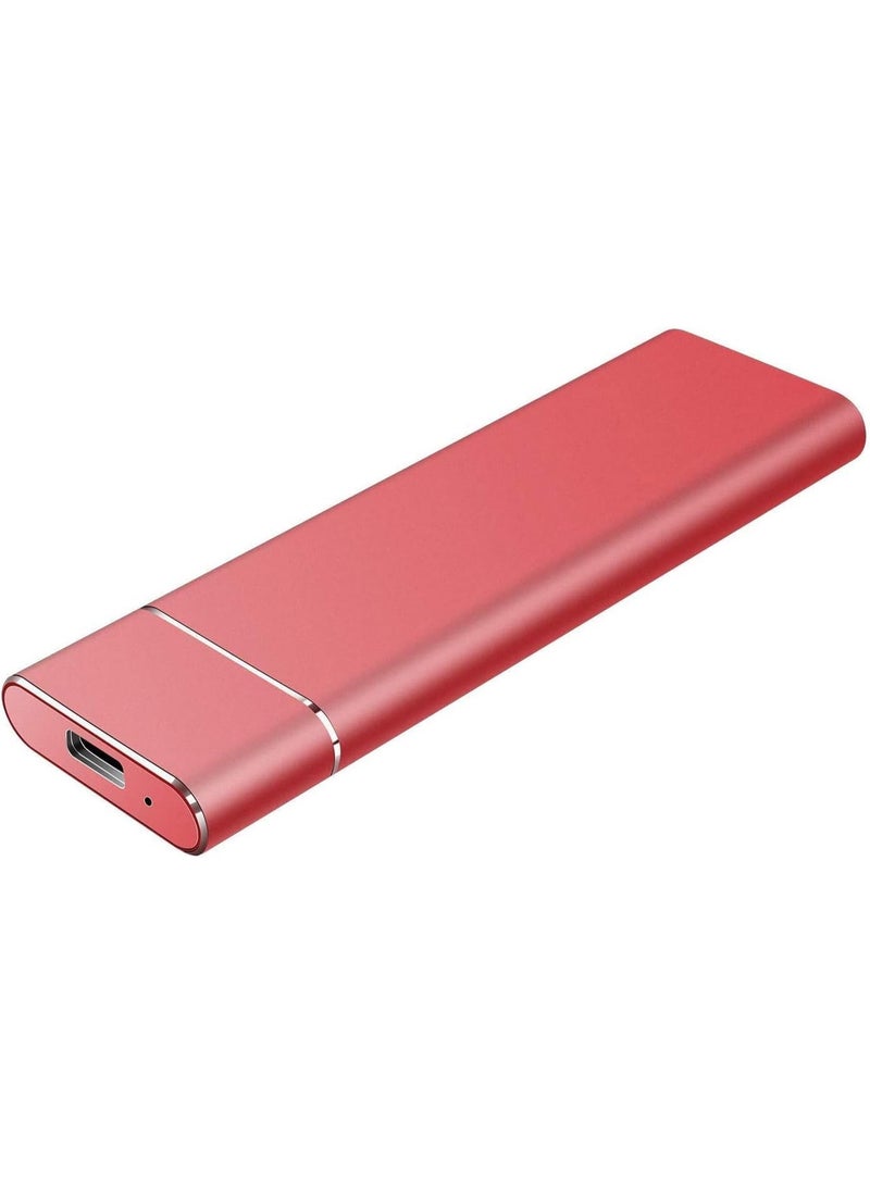 Portable External Hard Drive, Type C USB 2.0, 2TB, Red - Image 1