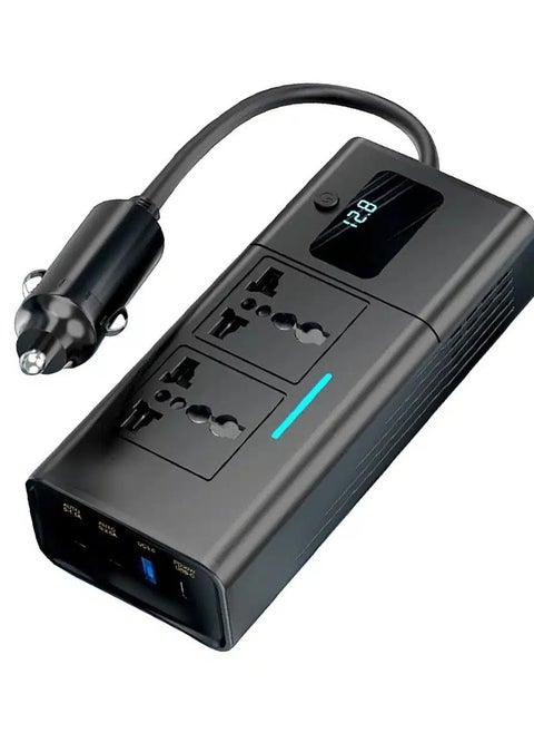 200W Vehicle Mounted Power Inverter with PD 30W, QC 3.0 Fast Charging Ports and Digital Display, Digitplus DP-X011