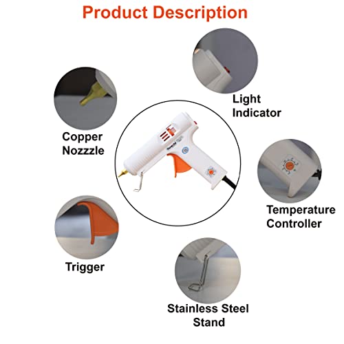 Themisto - Built With Passion Glue Gun With Free Hot Melt Glue Sticks (5 Pcs),Multi Tempreture Hot Melt Glue Gun/ 150W Multi Temperature High Power Hot Melt Glue Gun - Corded Electric - Image 2