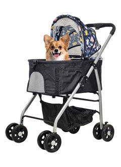 Dog stroller with Breathable mesh window, Side pockets, and Storage bag, Detachable pet stroller for small to medium-sized dogs, Ideal for traveling & Shopping, Easy to fold 95 cm (Black) - pzsku/ZF984B384D7A3D6357643Z/45/_/1728234104/065c916b-220e-44b1-a421-53dc2545fd2f