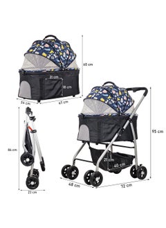 Dog stroller with Breathable mesh window, Side pockets, and Storage bag, Detachable pet stroller for small to medium-sized dogs, Ideal for traveling & Shopping, Easy to fold 95 cm (Black) - pzsku/ZF984B384D7A3D6357643Z/45/_/1728234115/56df8d2f-b4b8-4e0f-b869-fb05cbfb15cf