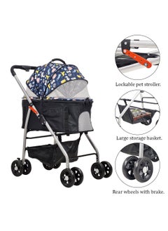 Dog stroller with Breathable mesh window, Side pockets, and Storage bag, Detachable pet stroller for small to medium-sized dogs, Ideal for traveling & Shopping, Easy to fold 95 cm (Black) - pzsku/ZF984B384D7A3D6357643Z/45/_/1728234145/58672364-8aa9-4e93-9193-232f6bb295ff