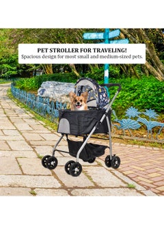 Dog stroller with Breathable mesh window, Side pockets, and Storage bag, Detachable pet stroller for small to medium-sized dogs, Ideal for traveling & Shopping, Easy to fold 95 cm (Black) - pzsku/ZF984B384D7A3D6357643Z/45/_/1728234175/c6163263-261f-493c-aba5-b66452e41494