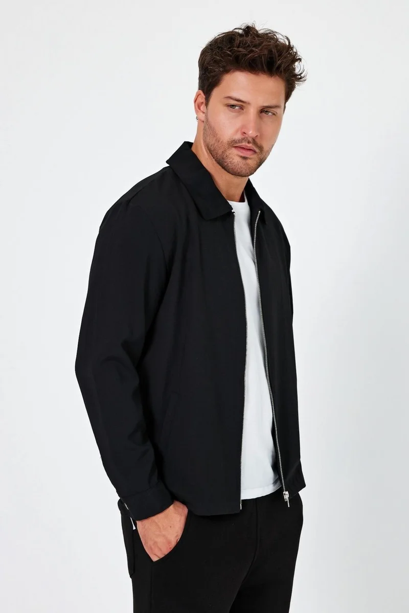 الكسندر جاردي Shirt Collar Zippered Coat (E24-00201)