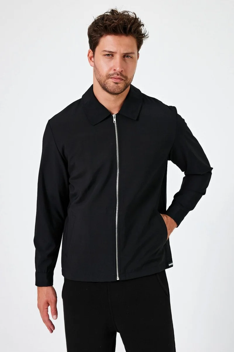الكسندر جاردي Shirt Collar Zippered Coat (E24-00201)