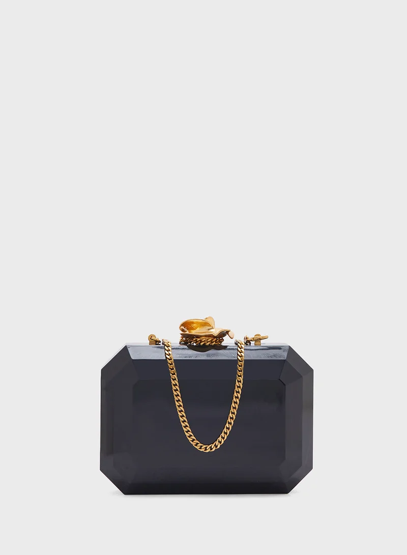 Ted Baker Jewlli Rose Clasp Detail Hardcase Clutch
