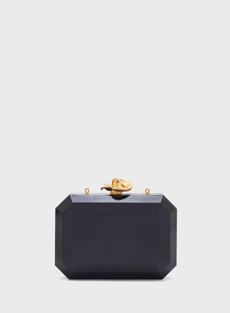Ted Baker Jewlli Rose Clasp Detail Hardcase Clutch