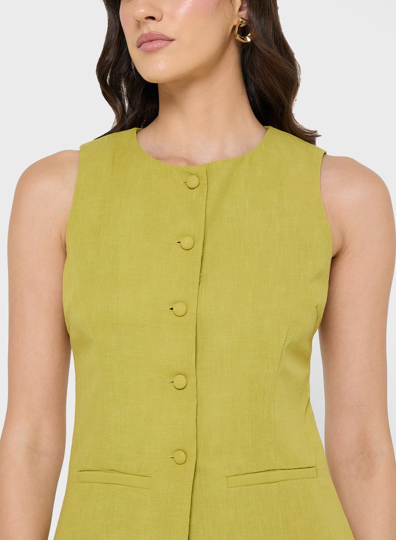 فيرو مودا بلوزة بدون أكمام بأزرار من فيم جوزي - Image 3