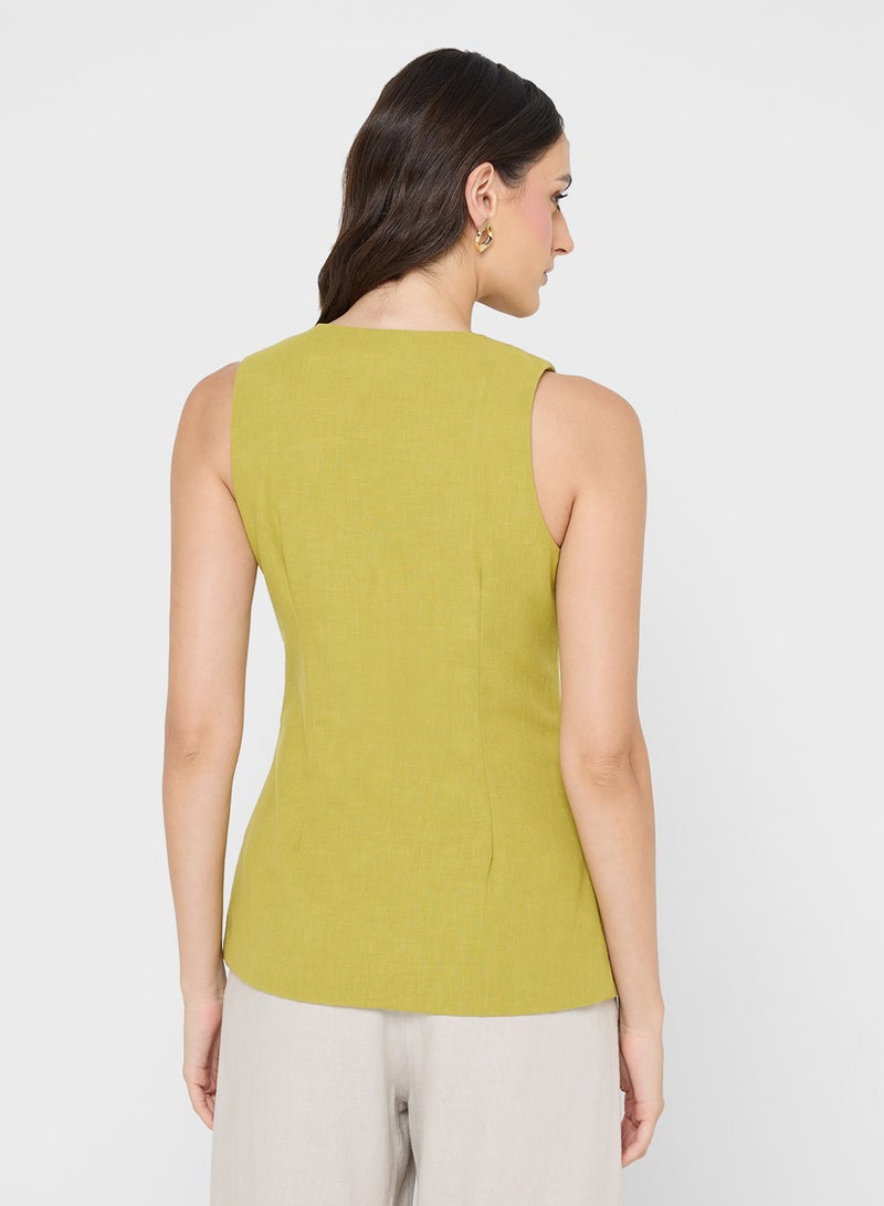 فيرو مودا بلوزة بدون أكمام بأزرار من فيم جوزي - Image 2