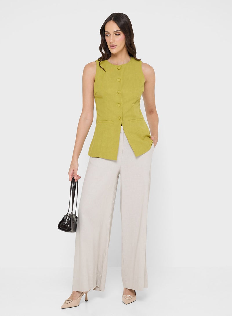 فيرو مودا بلوزة بدون أكمام بأزرار من فيم جوزي - Image 4