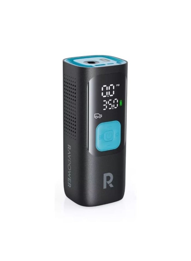 RAVPower | RP-PB1233 | Portable Smart Air Pump Compressor | Digital Tire Inflator with Auto Shut-Off | Rechargeable Cordless Air Pump for Car, Bike & Balls | Black - Image 2