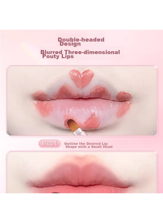 GOOOD Gudi Gudi Goood Double-ended Lip Brush, Lipstick Brush, Retractable Portable Lip Liner, Professional Makeup Tool For Applying Lipstick - Image 3