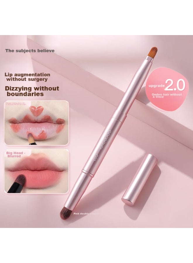 GOOOD Gudi Gudi Goood Double-ended Lip Brush, Lipstick Brush, Retractable Portable Lip Liner, Professional Makeup Tool For Applying Lipstick - Image 1