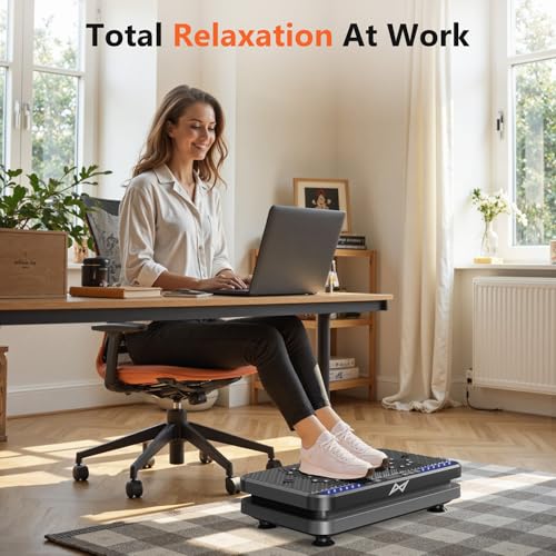 AXV Vibration Plate Fitness Platform Exercise Machine Vibrating Shaking Full Body Shaker Workout Vibrate Stand Shake Board Sport Gym for Weight Loss Fat Burner for Women Men - Image 4