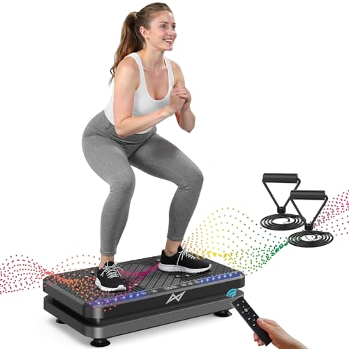 AXV Vibration Plate Fitness Platform Exercise Machine Vibrating Shaking Full Body Shaker Workout Vibrate Stand Shake Board Sport Gym for Weight Loss Fat Burner for Women Men - Image 1