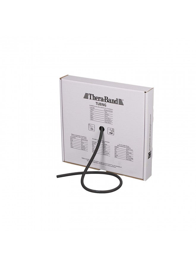 THERABAND Resistance Tubes, Professional Latex Elastic Tubing For Full Body, Core Exercise, Physical Therapy, Lower Pilates, At-Home Workouts, & Rehab, 25 Foot, Black, Special Heavy, Advanced Level 1 - Image 1