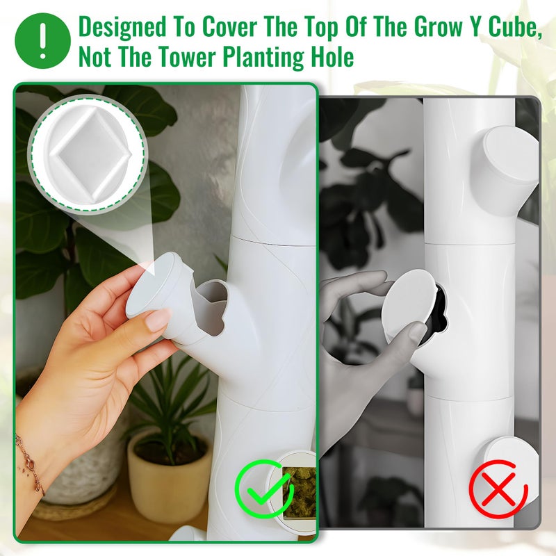 Saillong Caps Compatible with Gardyn yPod Hydroponic System, ABS Plastic Covers for Grow Cubes, Reusable Hydroponic Pod Accessories for Vertical Garden (20 Pcs,Solid Design (no Hole)) - Image 3