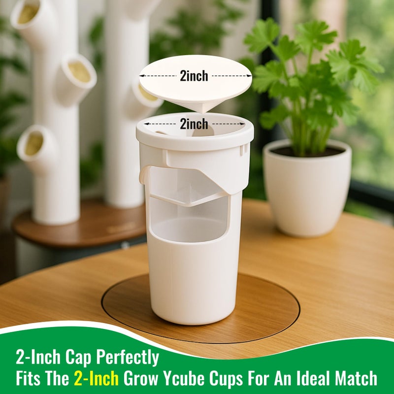 Saillong Caps Compatible with Gardyn yPod Hydroponic System, ABS Plastic Covers for Grow Cubes, Reusable Hydroponic Pod Accessories for Vertical Garden (20 Pcs,Solid Design (no Hole)) - Image 2