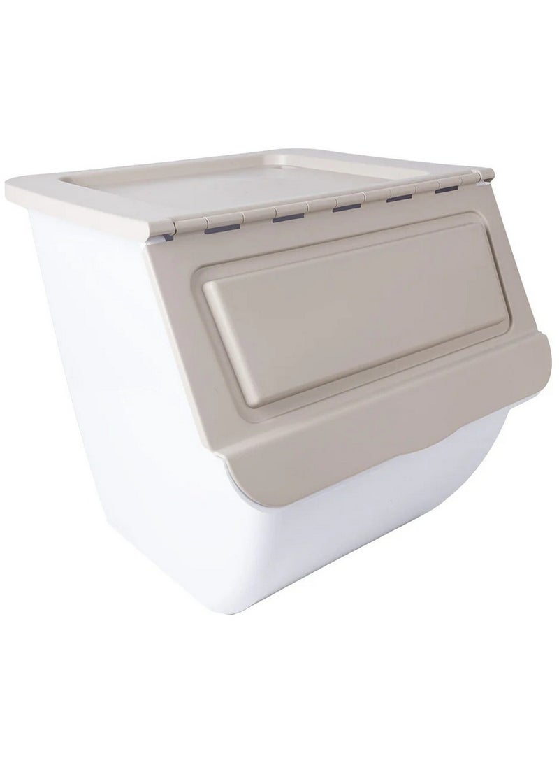 يونيون حاوية بلاستيكية قابلة للتكديس، لون بيج، سعة 36 لترًا - Image 1