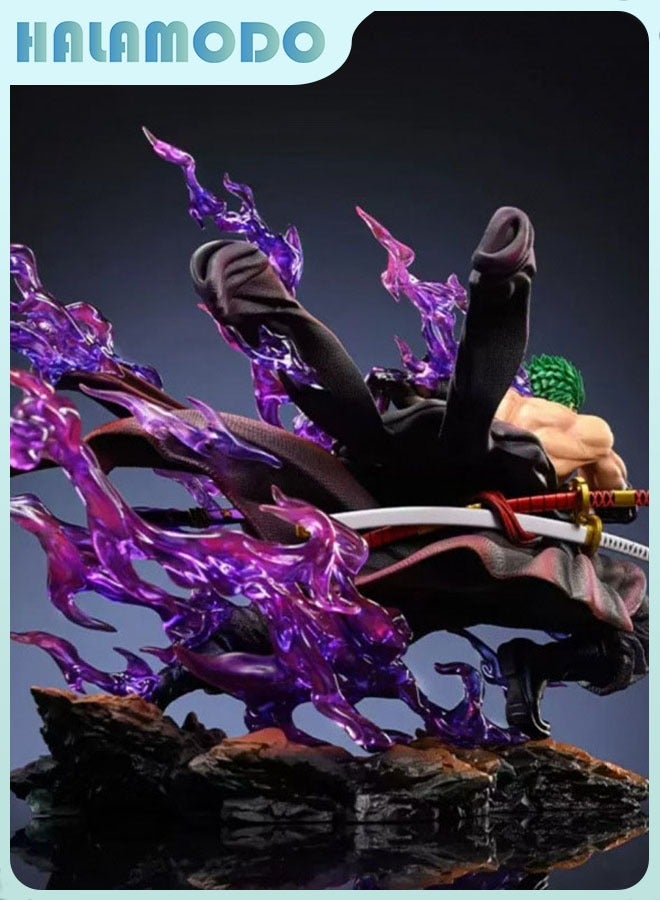 HALAMODO One Piece 17cm Roronoa Zoro Drifting Action Figure，Anime Model with Dynamic Pose, Desk Ornament and Perfect Birthday Gift  - Image 3