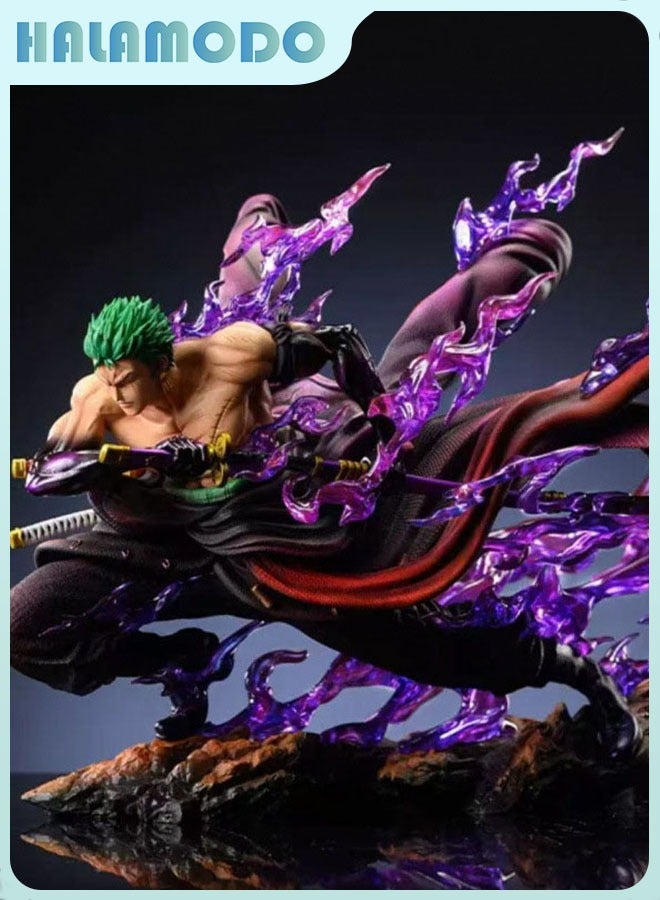 HALAMODO One Piece 17cm Roronoa Zoro Drifting Action Figure，Anime Model with Dynamic Pose, Desk Ornament and Perfect Birthday Gift  - Image 1
