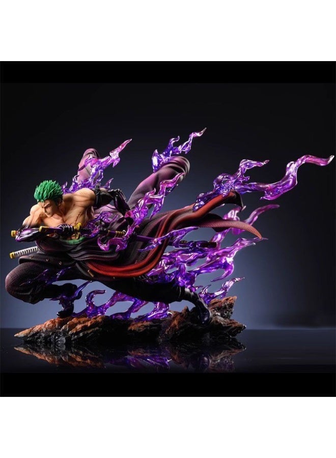 HALAMODO One Piece 17cm Roronoa Zoro Drifting Action Figure，Anime Model with Dynamic Pose, Desk Ornament and Perfect Birthday Gift - Image 2
