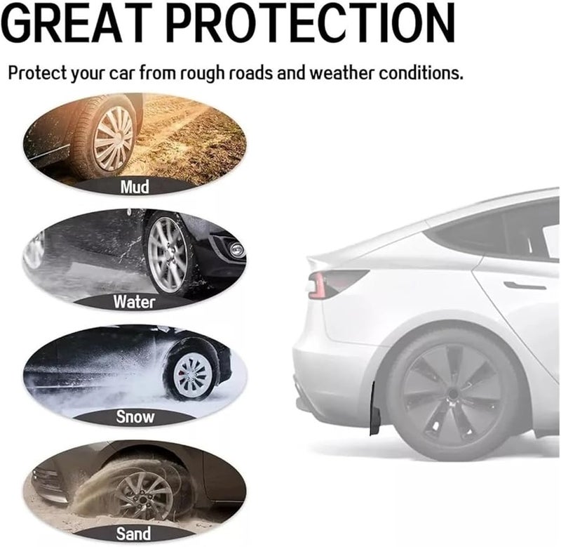 Tesla Model 3 2024 TPE Mud Flaps Mudguards Anti Snow Sand Guard Protector - Image 4