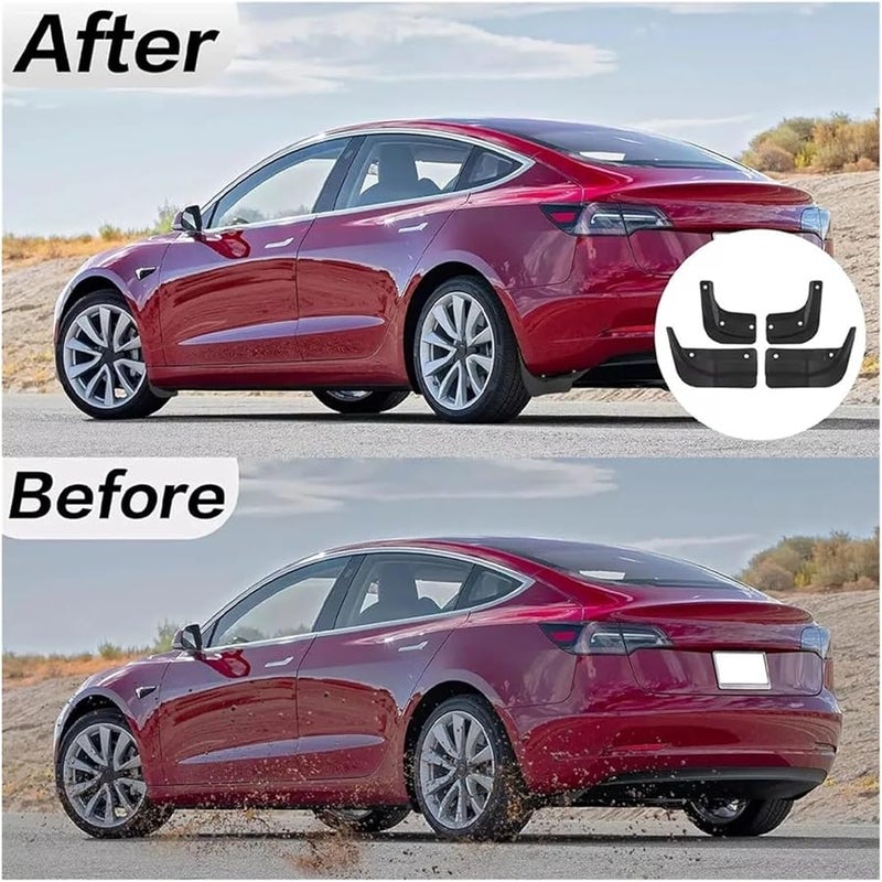 Tesla Model 3 2024 TPE Mud Flaps Mudguards Anti Snow Sand Guard Protector - Image 3