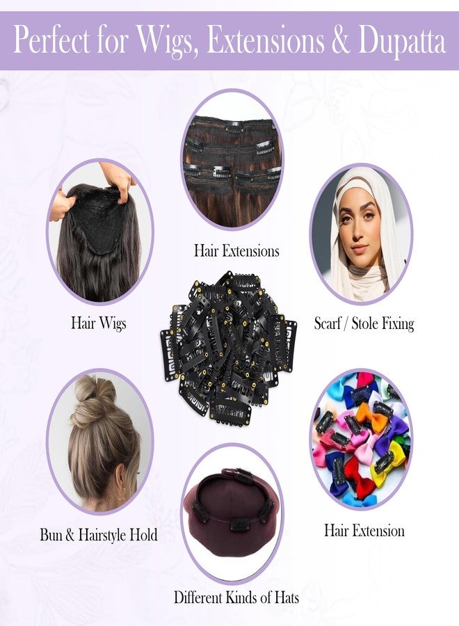GLUN® Pack of 12 Hair Extension Clips for Women, Chunni or Dupatta & Hair Clip Strong Snap, Wig Clips for Hair Patches, Extensions, Secure Hair Accessories - Image 4