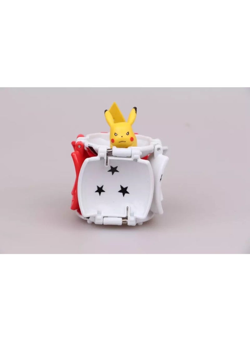 4-Piece Transformable Flipping Pet Pokeball Set - Red Blue Green Yellow - Image 2