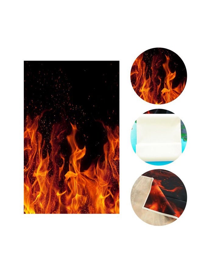 LYLYCTY Raging Dancing Fire Photography Backdrops 5x7ft Black Background for Picture Photo Studio Props dw225 - Image 5
