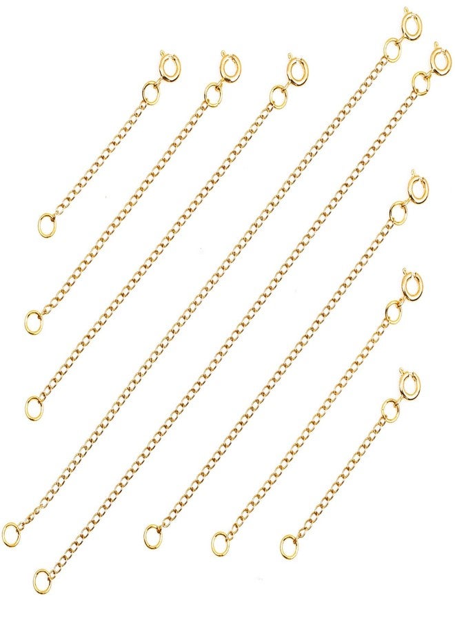 Anezus 8PCS Gold Necklace Extenders, 18K Gold Plated Jewelry Extenders Extension Chain for Necklaces, Bracelets and Anklets (Assorted Sizes) - Image 1