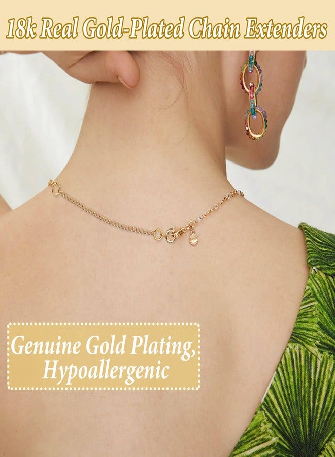 Anezus 8PCS Gold Necklace Extenders, 18K Gold Plated Jewelry Extenders Extension Chain for Necklaces, Bracelets and Anklets (Assorted Sizes) - Image 2