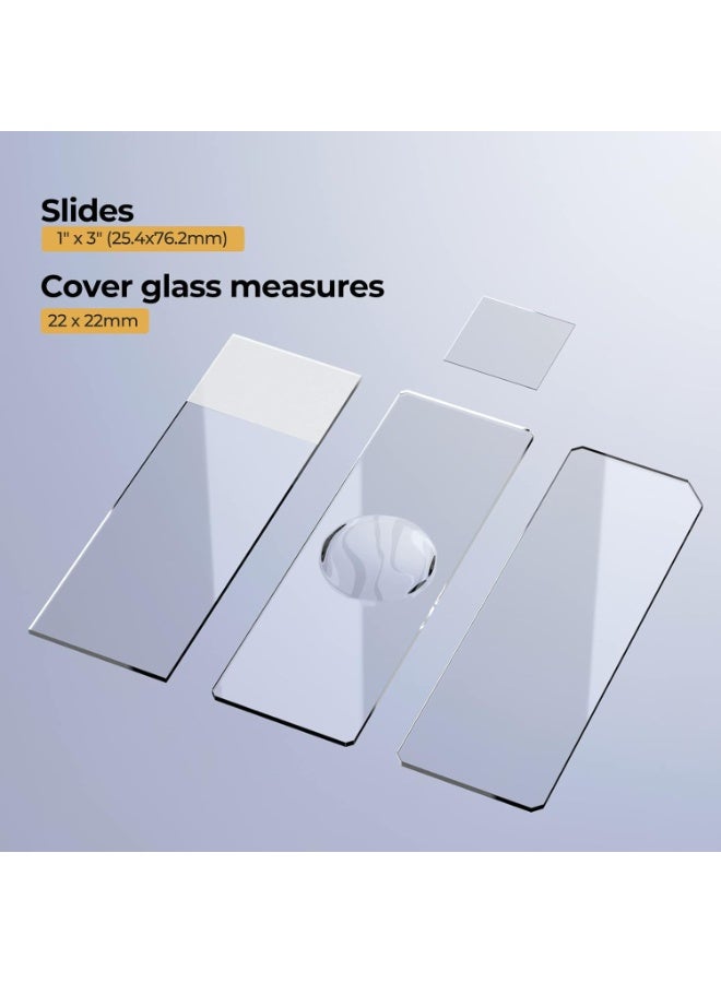 Chocisong Microscope Slides Kit, 200Pcs Pre-Cleaned Blank Microscope Slides and 200Pcs 22x22mm Square Coverslips Cover Glass for Monocular Binocular Trinocular Microscopes - Image 3