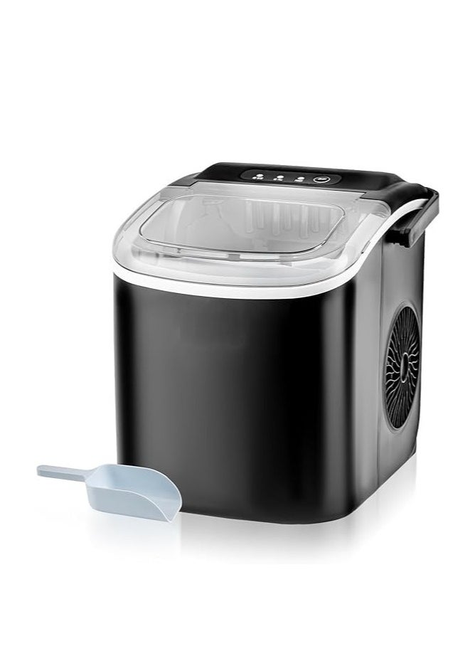 Generic Ice Maker Countertop with Handle, Self-Cleaning Ice Maker with Scoop and Basket, 9 Cubes in 6 Mins, 10Kg/24H, Portable Small Ice Machine with Scoop and Basket for Home kitchen Office Party  - Image 1