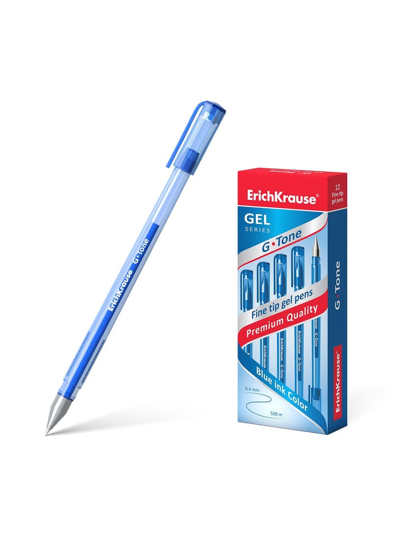 ErichKrause Gel ink pen G-Tone Stick Original 0.5, ink color: blue (box 12 pcs.)  - Image 1