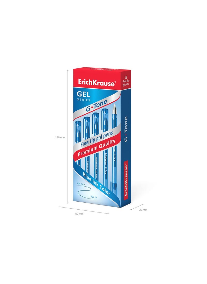 ErichKrause Gel ink pen G-Tone Stick Original 0.5, ink color: blue (box 12 pcs.)  - Image 5