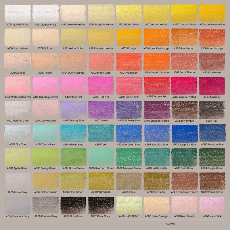 ARTEZA Soft Pastels for Artists, Set of 72 Chalk Pastels for Artists Sticks, Chalk Crayons Art Supplies for Drawing, Blending, Layering, and Shading - Image 2
