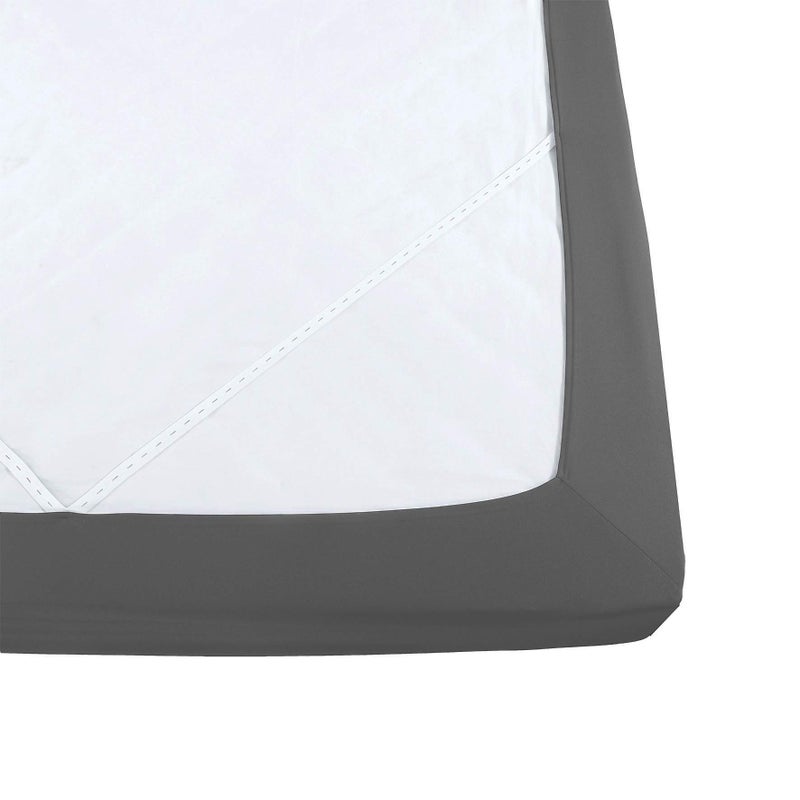 Elegant Comfort Elegant Comfort Box Spring Cover - Snug 4 Way Elastic Wrap Around Jersey Knit Alternative for Bed Skirt  Ultra Soft  Wrinkle Free  Queen  Gray  - Image 3