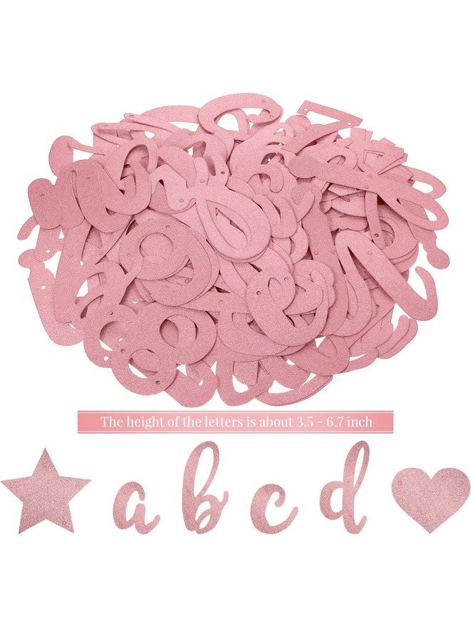 170 Pieces Custom Banner Kit Glitter Banner Letters With Numbers And Symbols Personalized Make Your Own Diy Banner With Rope For Birthday Wedding Baby Showers Party Decorations (Rose Gold)