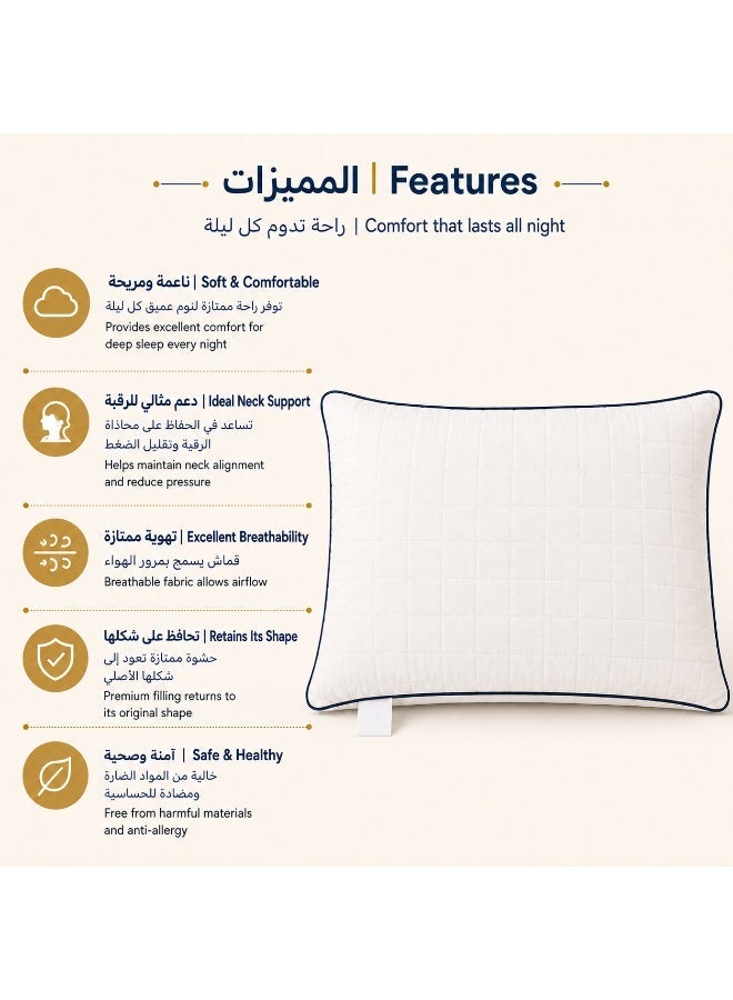Premium Microfiber Pillow GOLDEN REST – Soft, Comfortable, Washable Neck Support pillow - Image 4