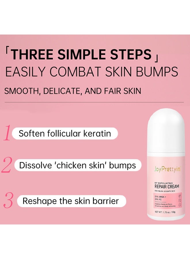 JoyPretty KP Exfoliating Repair Cream for Rough & Bumpy Skin with Urea & Vitamin C Heals Repair Dry Rough & Cracked Skin Instant Whitening Moisturization & Smoothness 50g - Image 3