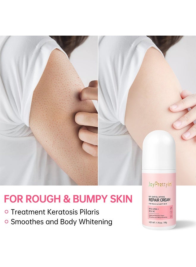 JoyPretty KP Exfoliating Repair Cream for Rough & Bumpy Skin with Urea & Vitamin C Heals Repair Dry Rough & Cracked Skin Instant Whitening Moisturization & Smoothness 50g - Image 2